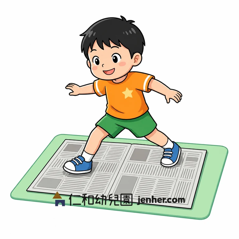 アクティビティ 6-7: 開脚新聞紙またぎ歩き